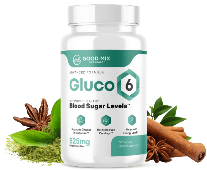 Gluco6 bottle — plant-based blood sugar support supplement