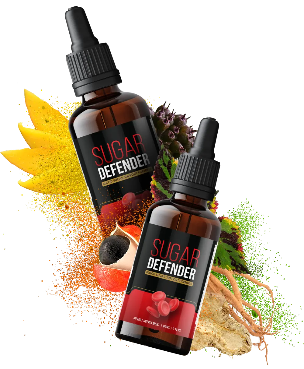 Sugar Defender bottle — plant-based liquid blood sugar support supplement